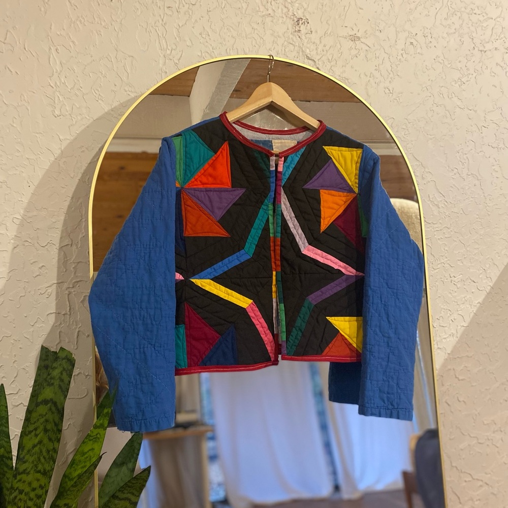 Vintage Quilt Jacket cropped medium